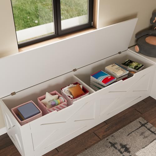 bobve l-shape storage bench with cushion, backless corner on a desk or shelf
