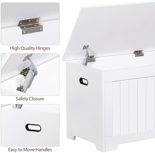 wooden storage chest,30/40 inch storage trunk w/2 safety on a desk or shelf