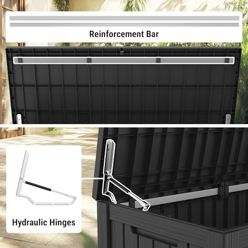 mars villa 180 gallon outdoor storage box, deck, package contents