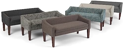 simplihome parris 50" wide upholstered bench in platinum, view 12