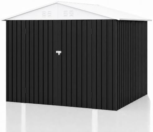 polar aurora 6x8 ft outdoor storage shed, front angle view