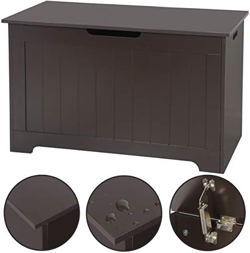 30 inch wooden storage chest, storage trunk w/2, close-up detail