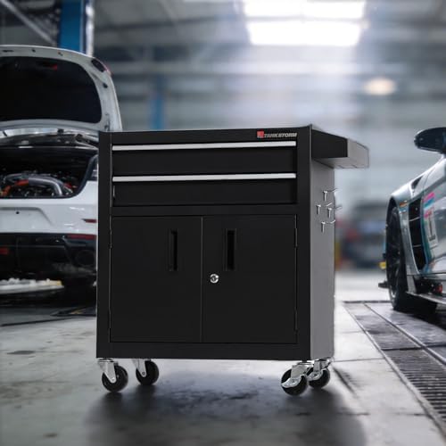 tool chest heavy duty cart steel rolling tool shown in use