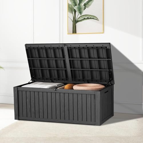 outdoor storage box 185gal waterproof resin deck box,pool, close-up detail