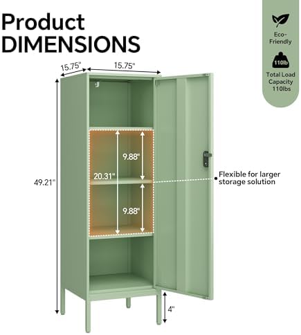 steehoom metal locker storage cabinet lockable 4 tier, close-up detail