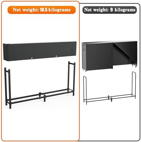 walmann heavy-duty 8 ft firewood rack with cover on a desk or shelf