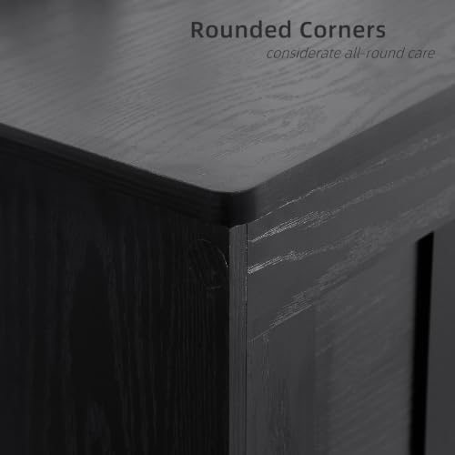 vankiley 47.2" storage chest extra large, storage bench(black), front angle view