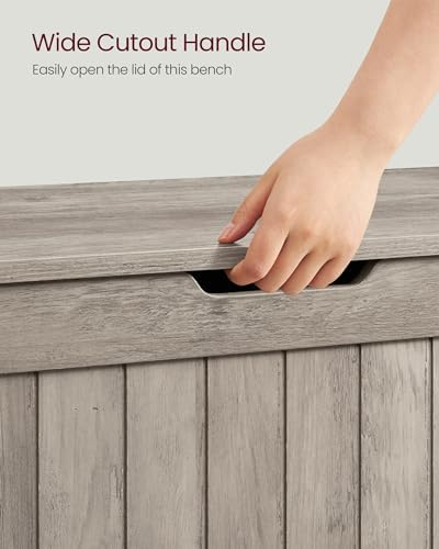 vasagle storage chest, 29.9 inches width bench with, front angle view