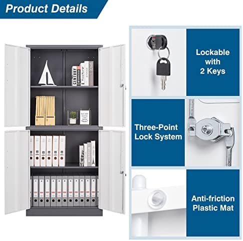peukc metal storage cabinet with adjustable shelves &, package contents