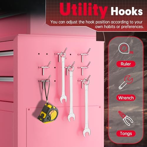 superday metal tool chest, 8 drawer rolling tool showing dimensions