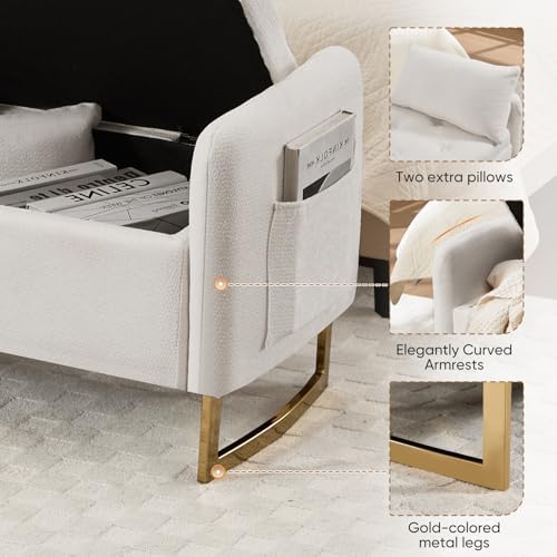 48" end of bed bench, modern storage bench showing dimensions