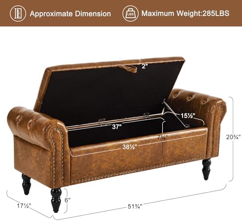 furniliving storage ottoman bench, leather benches end of, close-up detail