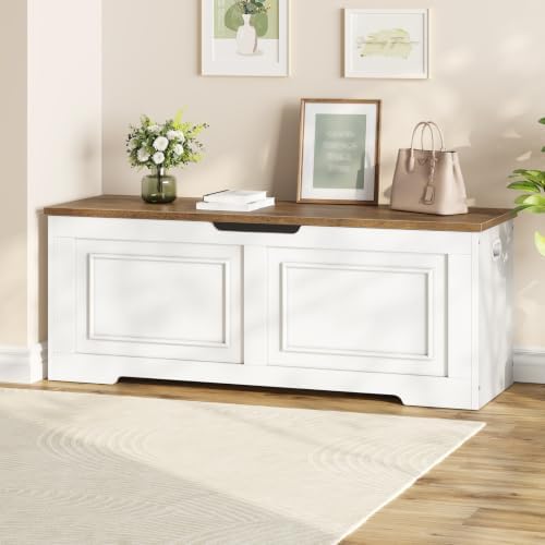choezon storage bench, 47.2" large wooden storage chest, main product view
