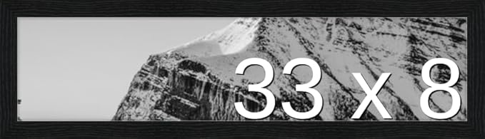 Frame It Easy 33 x 8 Black Grain Wood Frame by FrameItEasy