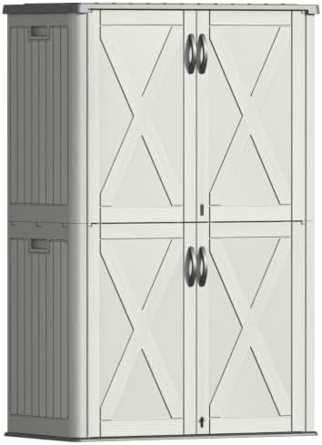 patiowell 50 cu.ft resin horizontal outdoor storage shed, view 9