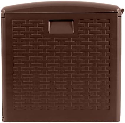 plastic development group outdoor deck box, standard close showing dimensions