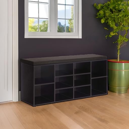 vasagle shoe bench with cushion, 10 compartments, 11.8, package contents