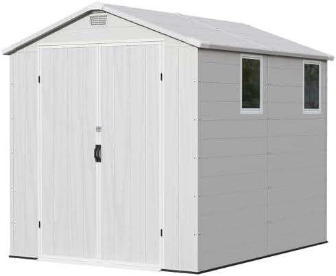 patiowell 6x8 ft resin outdoor storage shed with, view 9