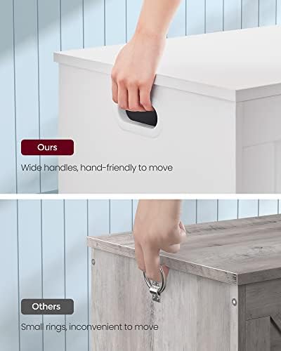vasagle storage chest, 29.9 inches width bench with, front angle view