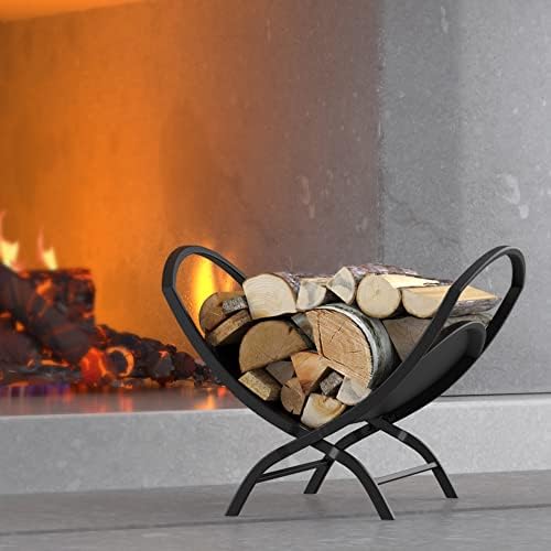 fire beauty folding firewood rack indoor outdoor log shown in use