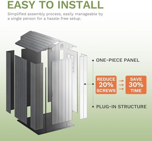 patiowell 4 x 4 ft plastic outdoor storage, close-up detail