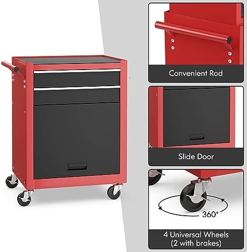 goplus tool chest, 3-in-1 rolling 6 drawers tool on a desk or shelf