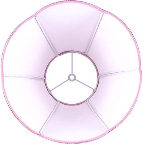 GO&SO Lamp Shades 1PC,6" x 13" x 10.6",Pink Fringe Scalloped Lamp Shade | Hand Crafted,Silk Fabric,Victorian Lamp Shade,Spider Fitter,Bell Lamp Shades for Table Lamps,Easy Assembly