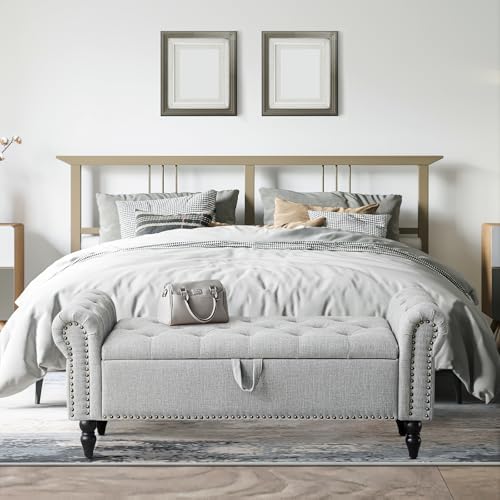 furniliving 51” bedroom bench, end of bed bench shown in use