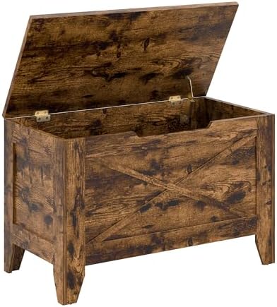 vecelo 30" storage bench, farmhouse entryway shoe ottoman, view 9