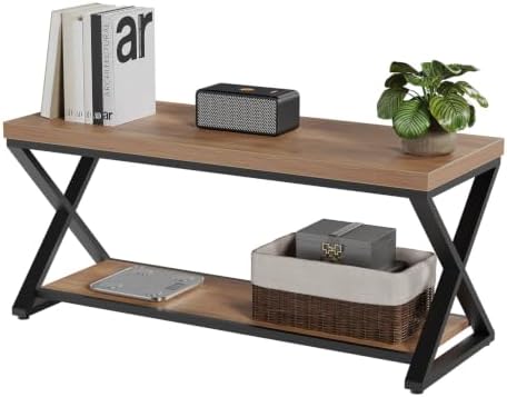 ibf rustic entryway bench with storage, rustic oak, view 9