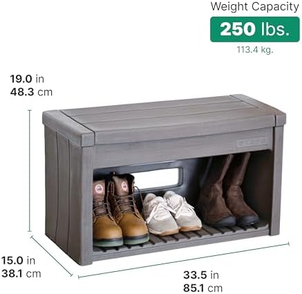 step2 lakewood boot bench, functional entryway rack, shoe, close-up detail