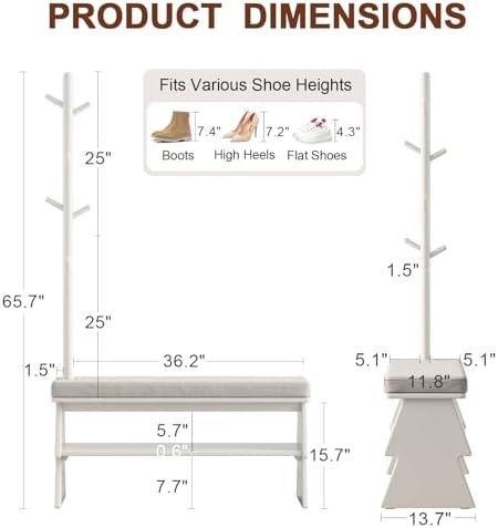 coat rack with shoe storage, shoe rack with shown in use