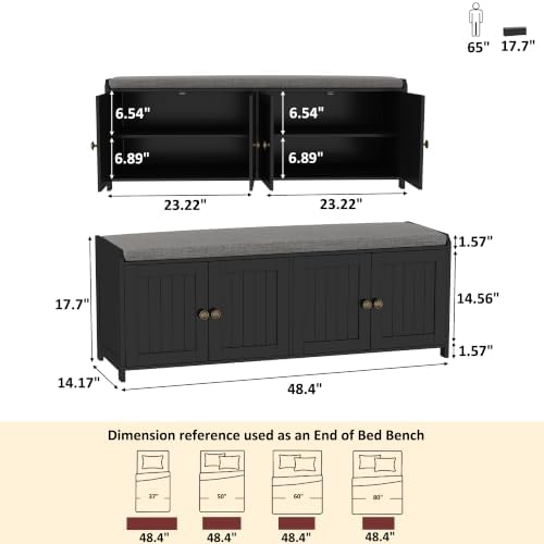 homefort 48.4" shoe storage bench with cushion, entryway shown in use