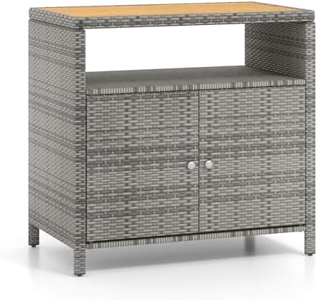 rattan storage cabinet, outdoor & indoor sideboards with, view 9