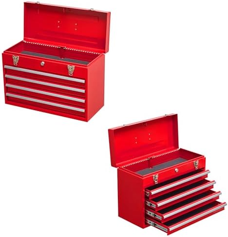 4 drawers metal tool box portable steel tool, view 9