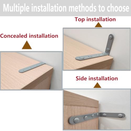 Anti Tip Furniture Anchors for Baby Pet Proofing,Furniture Wall Anchor Furniture Dresser Bookshelf Falling Prevention Device for Children (Grey)