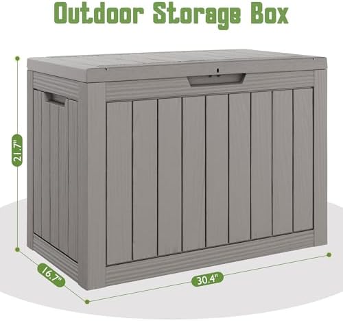 outdoor storage waterproof deck box for patio (45 shown in use