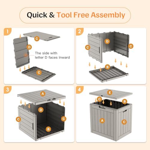 mars villa deck box, outdoor storage box waterproof, front angle view
