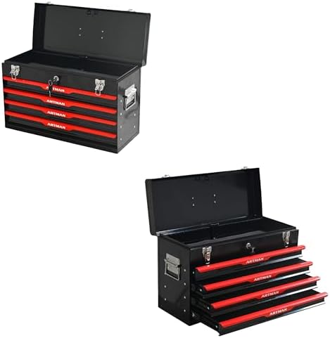 4 drawer 21" heavy duty metal tool box, view 9
