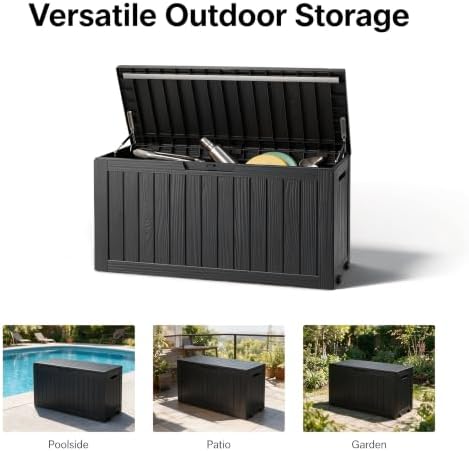 90 gal deck box,waterproof resin outdoor storage gas, view 9