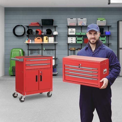 ergomaster large rolling tool-chest with 6 drawers heavy, main product view