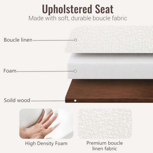 64"end of bed storage bench king size,bedroom bench, side view