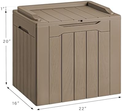 devoko 30 gallon resin deck box outdoor indoor on a desk or shelf