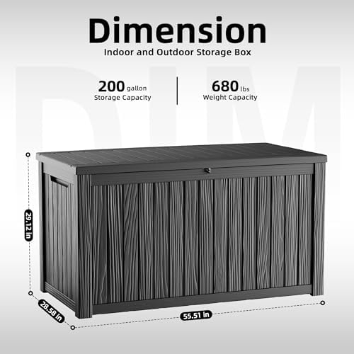 200 gallon outdoor storage box waterproof, resin lockable shown in use