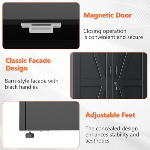 metal garage storage cabinet, 63" h steel tool, side view