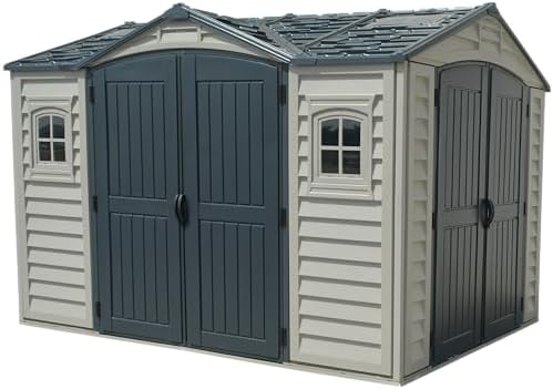 duramax apex pro 10.5x8 dual-access vinyl storage shed, main product view