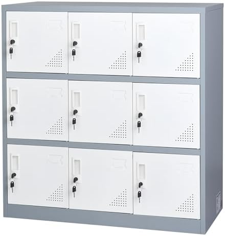 vevor 9 doors metal locker for employees, steel, view 9