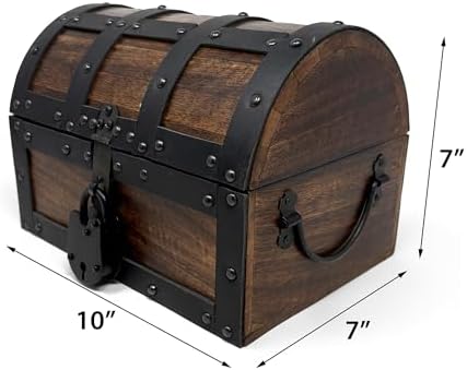 nautical cove handmade wooden treasure chest storage box shown in use
