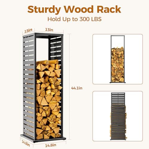 4ft firewood rack，fire wood log holder as indoor shown in use