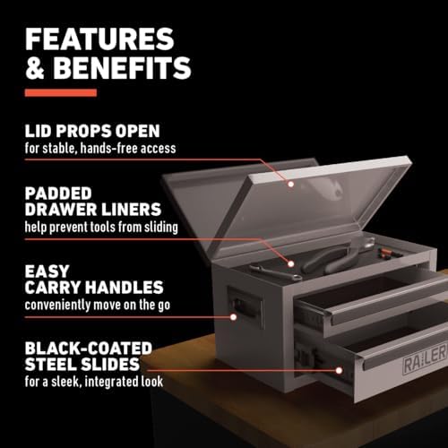 mini metal tool box organizer small steel drawer, close-up detail